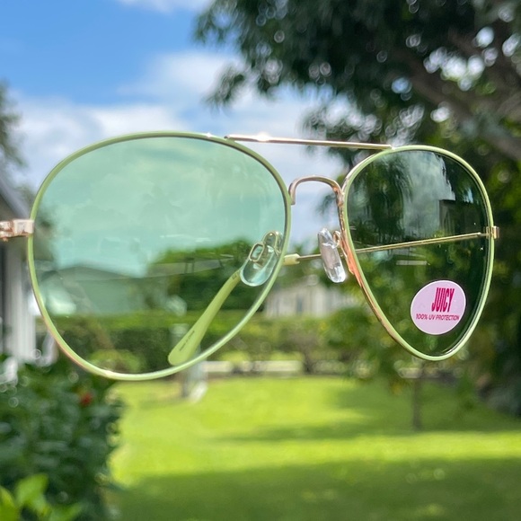 JUICY COUTURE Tony Sunglasses In Shiny Gold-Green 58-17-145 Unisex - Picture 6 of 12